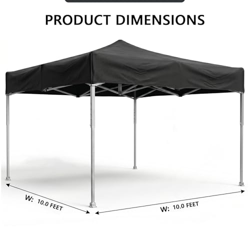 Image of OUTO Heavy Duty Gazebo Tent 10x10 ft | 22 Kg Strong Frame | UV Protection Foldable Pop-Up Canopy Tent with 4 Side Open | Outdoor Folding Tent for Garden, Terrace, Events & Promotional Use (Black)