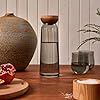 Holcomb Studio Teeter Carafe, Clear | Hand-Blown Glass Beverage Pitcher with Ash Wood Top | Modern Carafe for Water, Juice, or Cocktails | Elegant Serveware & Hostess Gift Home Décor Accent 10.4"H #3