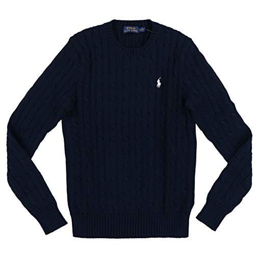 Polo Ralph Lauren Damen Pullover mit Zopfmuster und V-Ausschnitt, Blau,...