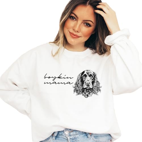 Aurlex Tees Boykin Mama Sweatshirt, Cute Boykin Spaniel Pet Parent Sweater, Boykin Dog Mom Gift, Dog Lover Shirt, Unisex Womens Crewneck Sweatshirt Sand4