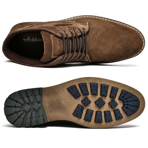 Image of Arkbird Men's Chukka Boots, Leather Ankle Dress Boot Casual Oxfords Lace Up Work Shoes