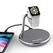 Mangotek Apple Watch Charging Stand, with Magnetic Charger module and USB Port for Apple Watch/iWatch and iPhone, Nightstand Mode Apple MFi Certified (Apple Watch Charger)