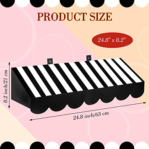 Image of Tallew 4 Pcs 3D Circus Awning Wall Decoration Farmers Market Party Decorations Carnival Awning for Halloween Carnival Theme Party Classroom Decorations(Black and White)