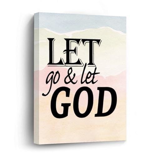 Toile Let Go & Let God dans votre salon déco zen et chaleureuse