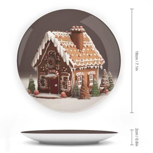 Plato decorativo Gingerbread House porcelana 7 pulg miniatura 2