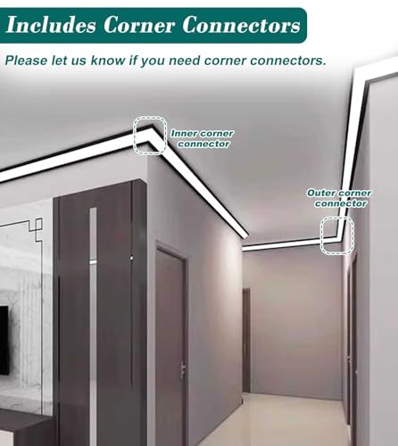 Diffuseur LED de plafond noir et bandeau de lumière indirecte pour moulure 24m