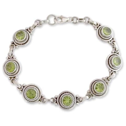 NOVICA Handmade Peridot Link Bracelet Cover