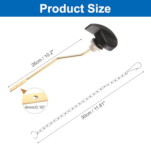 Poignée de chasse d'eau bronze foncé uxcell avec chaîne en acier durable