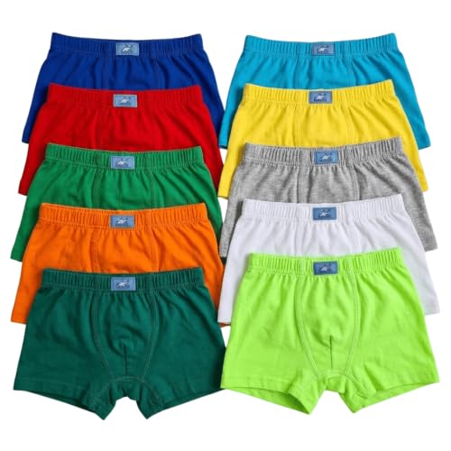 Kit 10 Cueca Infantil Masculina Boxer 100% Algodão Lisas Confortáveis