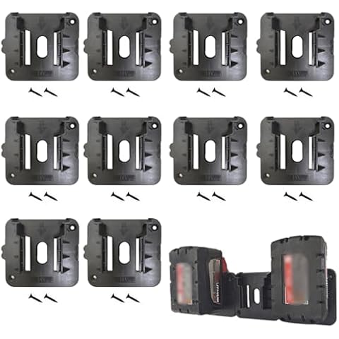 UOSXVC 10Packs Battery Holders Fit for Milwaukee 18V Mount Fit for M18 Battery Black Cover