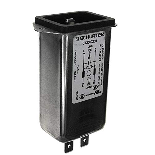 5130.0201, AC Power Entry Modules Screw-ON QC 20A MED Front MNT. X2