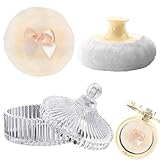 Élégance rétro et élégante : cette combinaison de houppette et de récipient comprend deux applicateurs doux pour un mélange sans effort et un pot en verre qui ajoute de la sophistication à n'importe quelle coiffeuse, ce qui la rend idéale pour ranger les produits cosmétiques de manière chic et fonctionnelle.