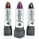 JORDANA LOT OF 3 LIPSTICK BLACK & DARK PURPLE BURNT SUGAR COLLECTION + FREE EARRING