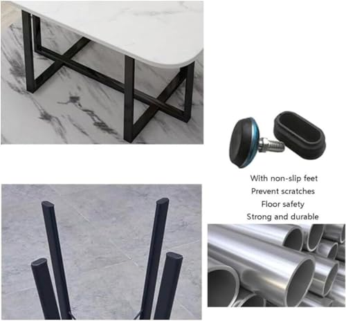 Set di 7 pezzi tavolo da pranzo rotondo con 6 sedie, piccoli tavoli e sedie per sala conferenze, arredamento moderno per cucina soggiorno sala riunioni