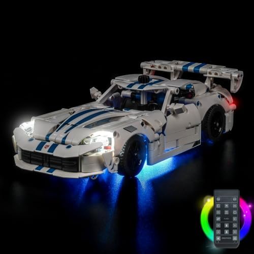 Hilighting Upgraded Led Light Kit Compatible with LEGO Dodge Viper GTS-R Sports Car Building Set, RC Version Compatible with LEGO 42234 (Model Not Included)