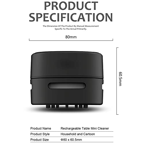 Image of ODISTAR Desktop Vacuum Cleaner, Mini Table dust Sweeper Energy Saving,High Endurance up to 400 mins,360º Rotatable Design for Keyboard /Home /School /Office (Black Charging)