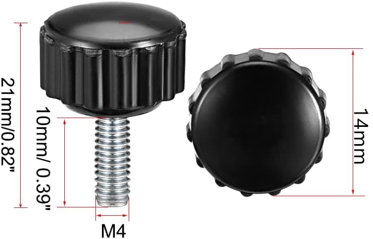 MACHSWON Knurled Clamping Knobs Saw Drill Press Lathe and Routing Jigs Packaging Machinery Printing Equipment Hand Clamping Handle Bolt Hand Knob Screw Replacement Parts M4 x 10mm 4pcs - Image 2
