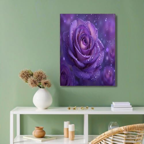 Art sur Toile Fleur Violette 80x120cm pour Habiller un Mur Vide sans Surcharger le Salon
