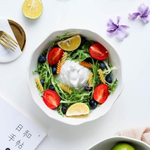Bol céramique ours polaire récipient polyvalent soupe et salade - 8