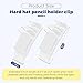 OKQX 2 Pack Hard Hat Pencil Holder Clip | 3-in-1 Attachment for Carpenter Pencils, Markers & Headlamp Bands |Reinforced Nylon Accessory Fits Both Sides of Hard Hats for Woodworkers White