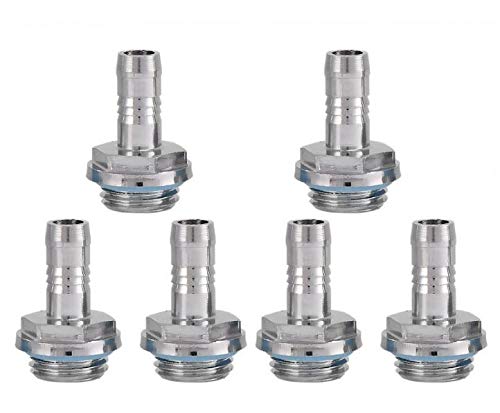 XUGENKN Wasserkühlungsarmatur, 6 Stück, Zweistufen-Armaturen, G1/4-Gewinde, für Wasserblöcke/Heizkörper/Wasserpumpen/Wasserkühlung (7,2 mm) Cover