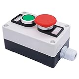 TWTADE/Green Momentary Pushbutton Switches, Red Mushroom Head Momentary Switch Push Button Station...