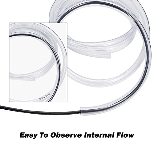 Davco 3/4" Id - 5 Ft Clear Vinyl Tubing, Low Pressure Flexible Pvc Tube, Heavy Duty Uv Chemical Resistant Lightweight Plastic Vinyl Hose, Bpa Free And Non Toxic, With 2 Stainless Clamps #TOP6