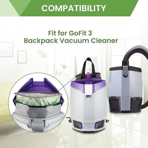 Image of 20 Pack 107666 Intercept Micro Filter Bags Compatible with ProTeam GoFit 3 Backpack Vacuum Cleaner, 3 Quart Backpack Vacuum Bags