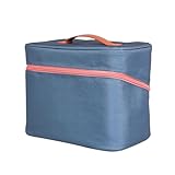 Erin Condren Medium Organizer Case, Stylish Sapphire Multi-Purpose Travel Case, Removable Dividers and Sturdy Vegan Leather Handle, Carry Toiletries, Makeup, Jewelry and More