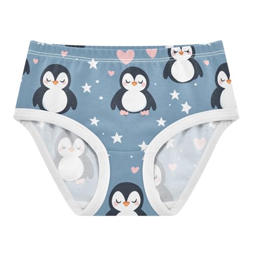Wusikd Cute Penguins Girls' Underwear Cotton Pink Hearts Stars Girls Briefs Soft Toddler Underwear 2T