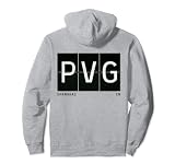 PVG Shanghai China Flughafen Code Retro Weltreisender Asien Pullover Hoodie