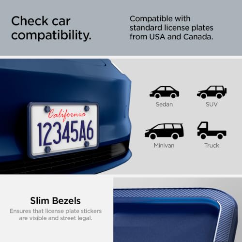 Image of Spigen 1Pack Car License Plate Frame Holder Screws&Install Kit-Marine Blue