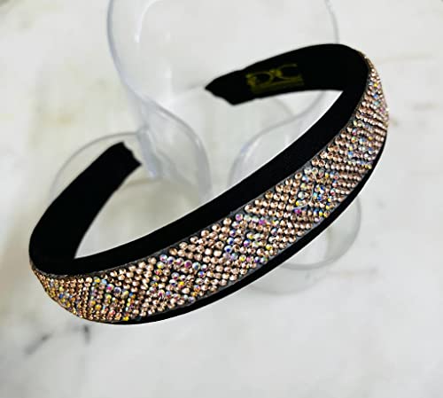 DEEPTI CHANDNA DESIGNS 505 N- Silver & Rainbow Sleek 1/2 Inch Beautiful HandCrafted Hairbands Studded with Stones and Pearls from our Embellished Collection useful for Girls & Women