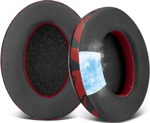 Image of SOULWIT Cooling-Gel Earpads for Razer Barracuda /Barracuda X /Barracuda X Chroma (Do Not Fit Barracuda Pro) Headphones, Ear Pads Cushions with Noise Isolation Foam, Ice Silk Fabric - Red Storm
