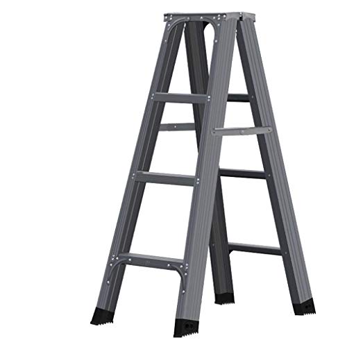 Preisvergleich Produktbild MJY Mehrseitige Zweiseitige Eisenleitern, Tragbare Außenfotografieleiter Supermarkt Frachtaufzug Schulbüro Trittleiter / Grau,Grau,42 * 117 cm