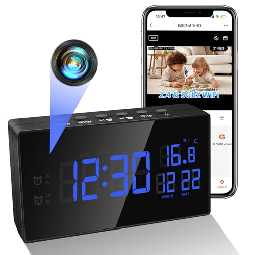 Nisanmoon C&aacute;mara Esp&iacute;a WiFi 2.4/5G, HD 1080P C&aacute;mara Oculta, Reloj...