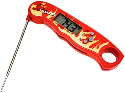 BBQ Dragon Digital Meat Thermometer with Probe - Instant Read Food Thermometer for Cooking, Baking, Liquids, Candy - Waterproof Digital Thermometer for Meat - BBQ Meat Thermometer for Grilling
