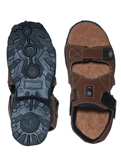 Image of Men's Suede Sports Sandals | Adjustable Strap Design | Lightweight Airmix Sole | Comfortable Sandals | Anti-Slip Casual Footwear | Tan1-7