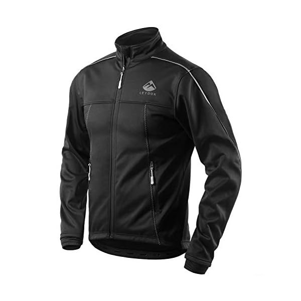 Letook Fahrradjacke Männer Winddichte Thermo für Winter Outdoor-Sport Fahrradbekleidung Warme Fleecejacke