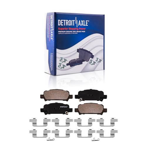 Image of Detroit Axle - Brake Kit for 1999-2001 Subaru Impreza 1998-2002 Forester Drilled & Slotted Brake Rotors and Ceramic Brakes Pads Replacement: 10.91 inch inch Front & 10.47 inch inch Rear Rotors