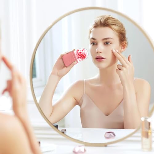 flintronic Ice Roller, Eisroller Gesicht Auge Massagegerät, Silikon Wiederverwendbares Eis Gesichtsroller für Anti-Aging, Falten Straffen Dunkle, Ringe Reduzieren (Blau)