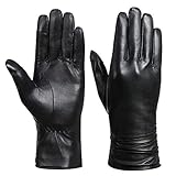 Völlig Handmade: Diese Lederhandschuhe sind von fachmännischen Handwerker mit professionelle Schneiderei und ausgezeichnete Näharbeit hergestellt, die nicht nur ein schickes Aussehen, aber auch robuste Struktur geben. Diese Schönheit werden Ihre Hände im Winter effektiv warm halten.