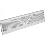 Rocky Mountain Goods Baseboard Register Vent- RoundFlow Design for Maximum air Flow - Smooth air Adjust Lever - Heavy Duty Steel - Easy Install (24')