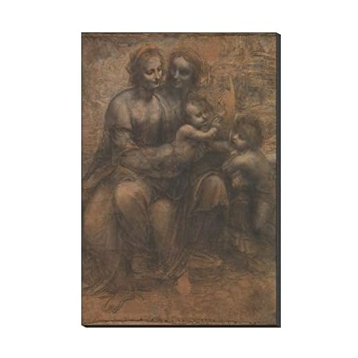 YaShengZhuangShi Tryck på duk 60 x 80 cm (23,6 x 31,5 tum) Jungfrun och barnet med Sankt Anne och Sankt Johannes Döparen av Leonardo da Vinci hemdekor tryck