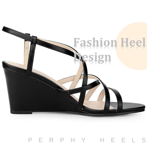 Perphy Open Toe Low Wedges Strappy Ankle Strap Wedge Sandals for Women4