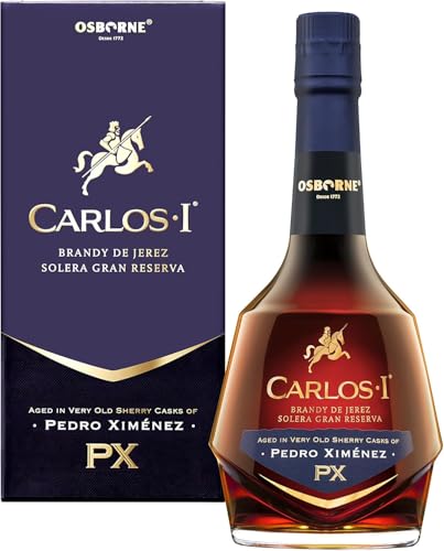 Carlos I Brandy Gran Reserva, variedad Pedro Ximenez PX - 1 botella de 70 cl