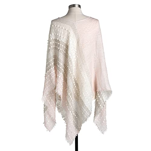 DEMDACO Textured Blush Pink One Size Polyester Blend Pashmina Shawl Poncho2