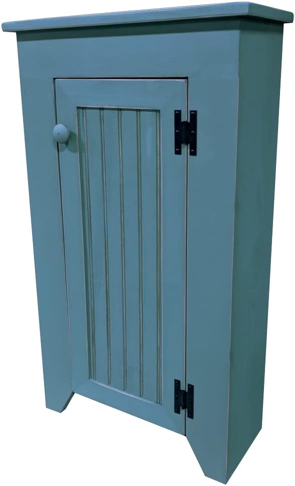 Sawdust City Narrow Wooden Cupboard (Old - Cottage White)