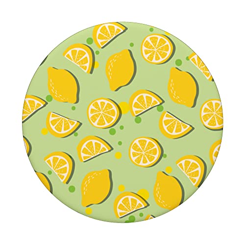 Lemon Slice Citrus Yellow Fresh Fruits Summer Pattern Popsockets Swappable Popgrip #TOP2