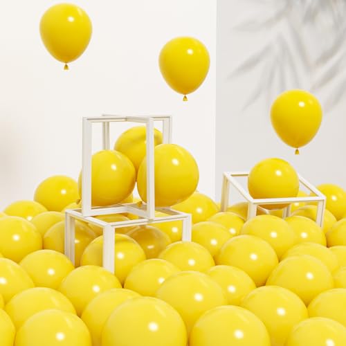 Image of Awenztech 120pcs 5 inch Yellow Latex Balloons | Baby Shower, Wedding, Birthday Party Decorations
